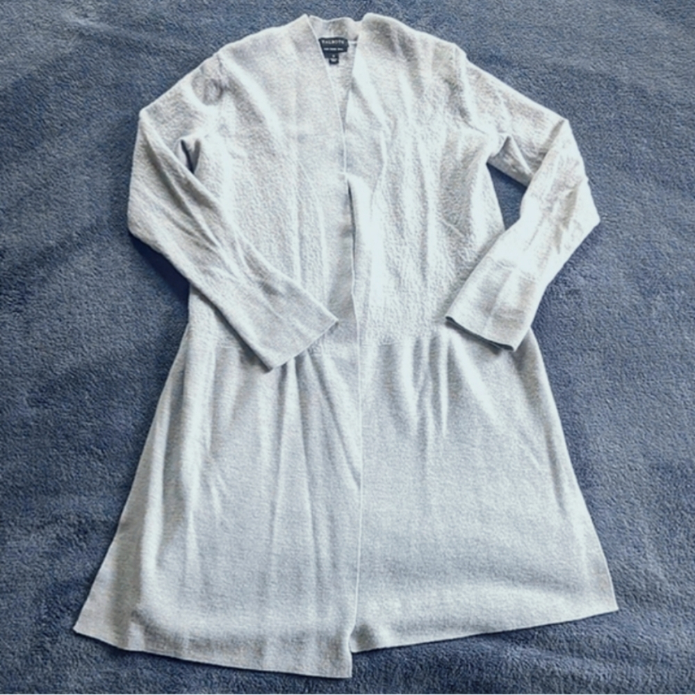 🌼Merino Wool Light Gray Open Front Cardigan, Talbot's, Women's Size Small